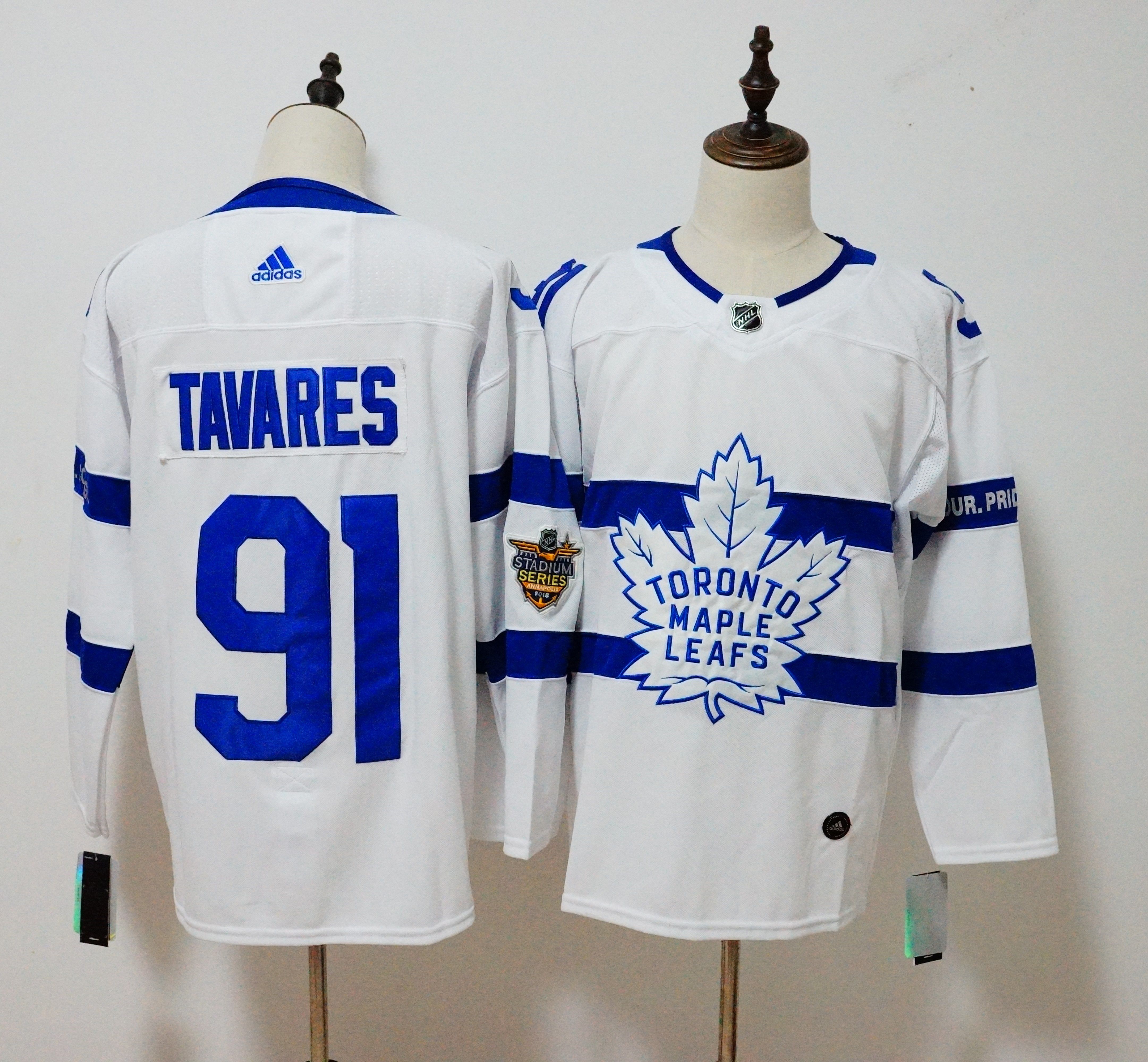 Men Toronto Maple Leafs #91 Tavares White Adidas AD NHL Jerseys->toronto maple leafs->NHL Jersey